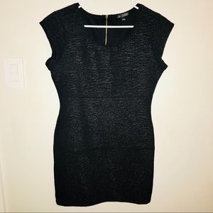 BeBop black body con, cap slv, shimmer dress. Sz L